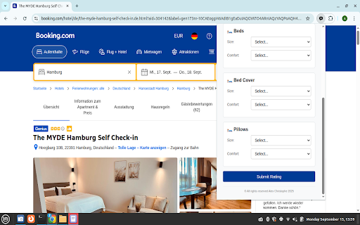 Hotel Bedding Rating Extension screenshot 1