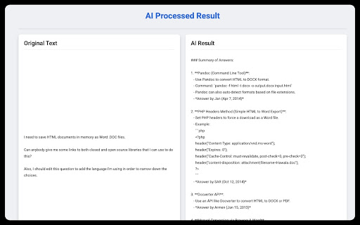 Html to Word screenshot 1
