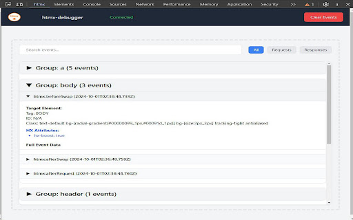htmx-debugger screenshot 1