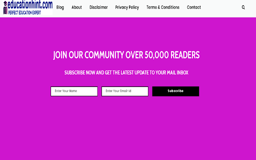 https://www.educationhint.com screenshot 1