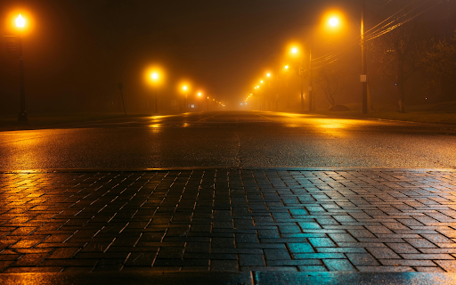 Illuminated Street Lights on the Road screenshot 1