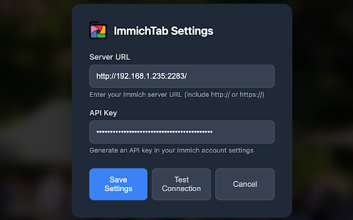 ImmichTab screenshot 1