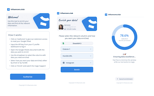 Influencers.club Creator Enrichment screenshot 1