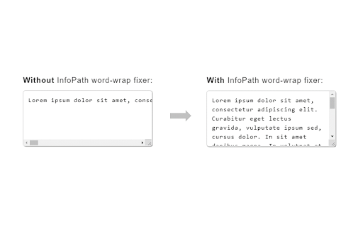 InfoPath word-wrap fixer screenshot 1