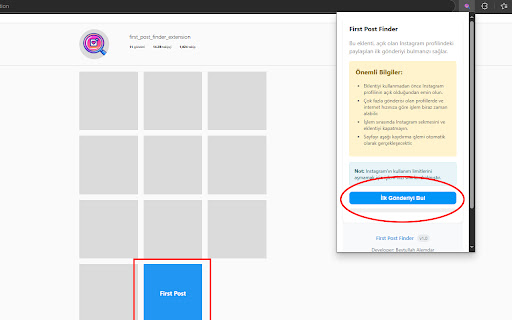 Instagram First Post Finder screenshot 1