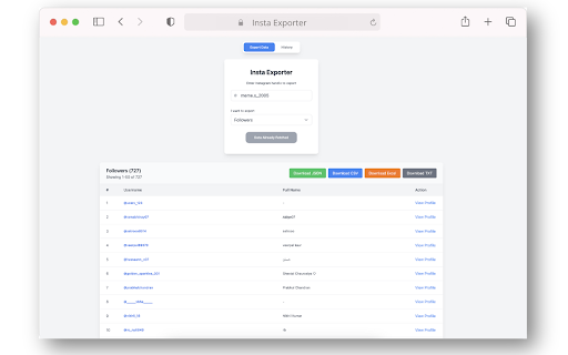 Instagram Followers Exporter screenshot 1