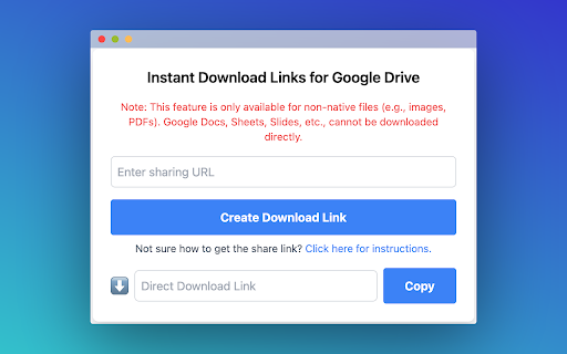 Instant Download Links for Google Drive screenshot 1