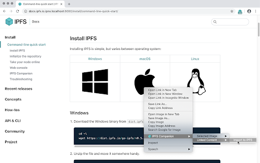 IPFS Companion screenshot 1