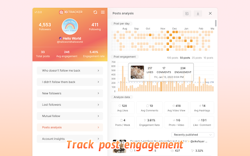 iTracker: Track your followers & posts screenshot 1