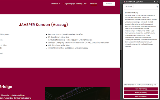 JAASPER LLM-Applikation screenshot 1