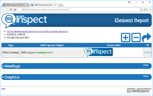 JAWSInspect screenshot 1