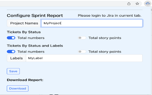 JIRA to CSV screenshot 1