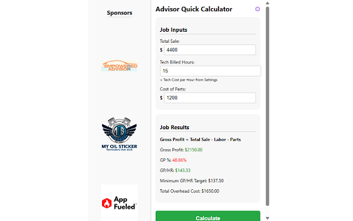 Job Calculator screenshot 1
