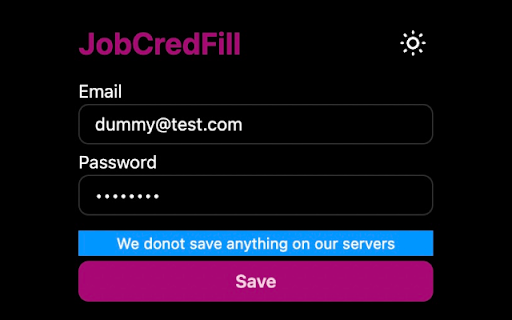 JobCredFill - Job board credential filler screenshot 1
