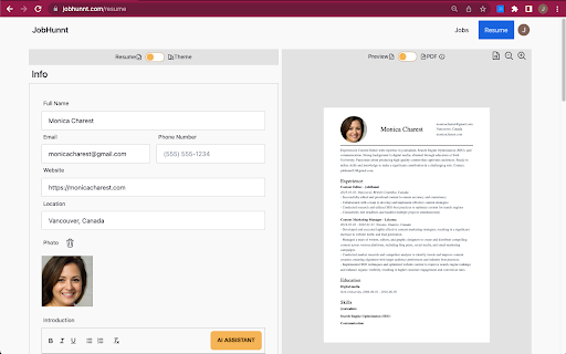 JobHunnt AI - Free Job Tracking Dashboard & Resume Builder screenshot 1