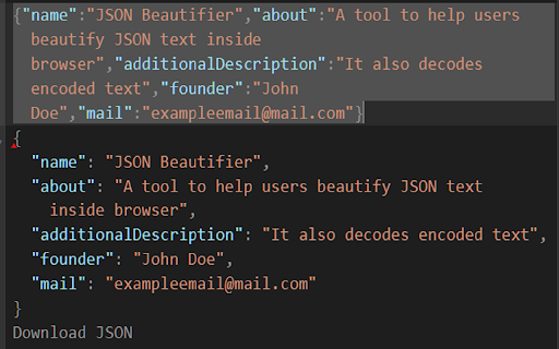 JSON Beautifier screenshot 1