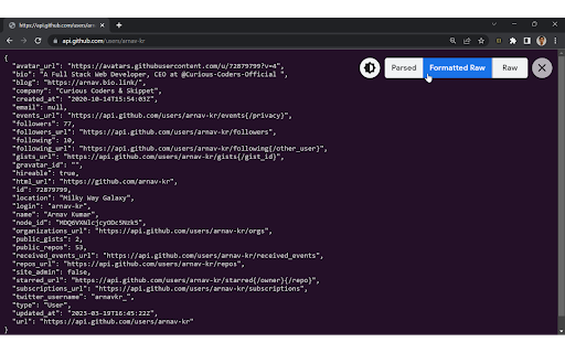 JSON Formatter screenshot 1