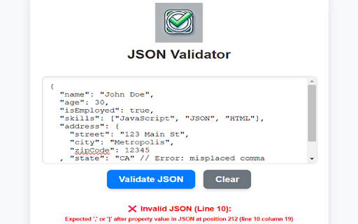 JSON Validator screenshot 1