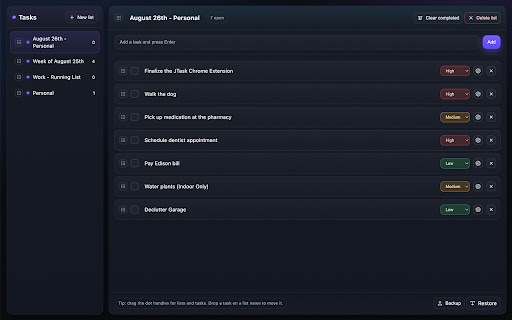 JTask To-Do List screenshot 1