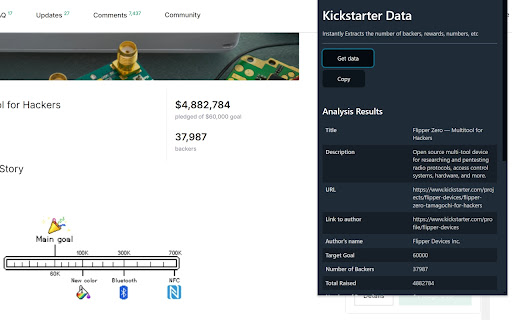Kickstarter Analyzer screenshot 1