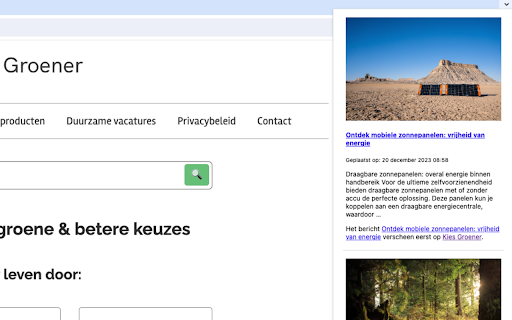 Kies Groener - Duurzaam Leven, Blogs, Nieuws, Producten & Meer screenshot 1