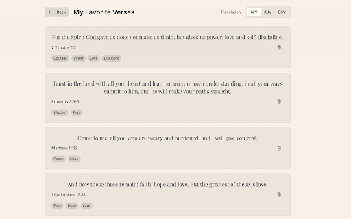 Kindled Spirit - Bible New Tab screenshot 1