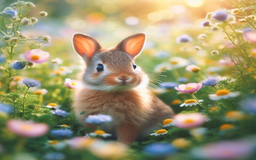 KUBET Rabbit among flowers wallpaper screenshot 1
