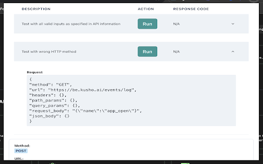 KushoAI: Auto-generate API Tests from Chrome Dev Tools screenshot 1