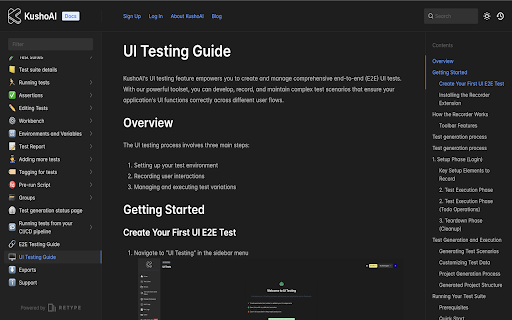 KushoAI UI Recorder screenshot 1