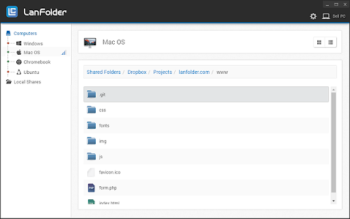 LanFolder screenshot 1