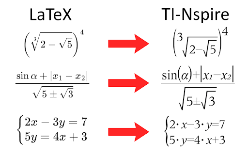 LaTeX to TI-Nspire screenshot 1