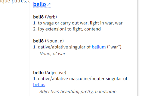 Latin Wiktionary Lookup screenshot 1