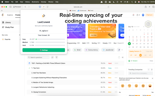 LeetCommit screenshot 1