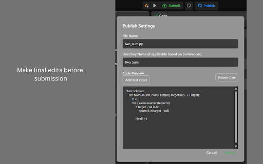 LeetHub screenshot 1