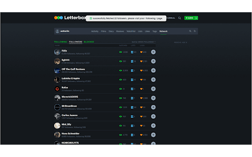 Letterboxd Follower Checker screenshot 1