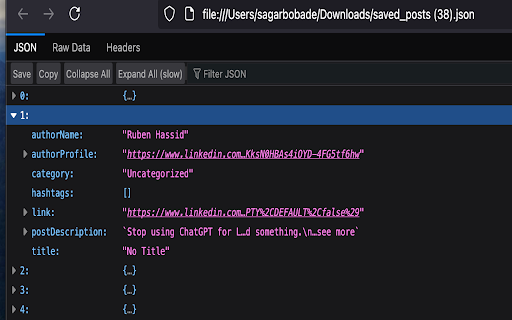 LinkedIn Saved Posts Viewer screenshot 1