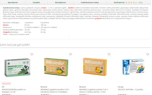Lithuanian pharmacy Allergen Identifier screenshot 1