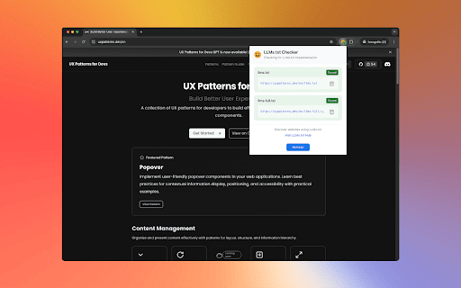 LLMs.txt Checker screenshot 1