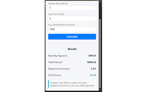 Loan Affordability Calculator screenshot 1