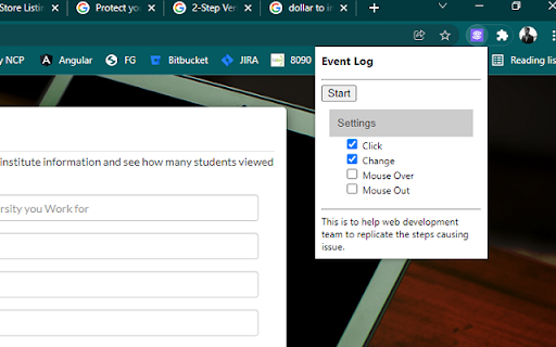 Log Events screenshot 1