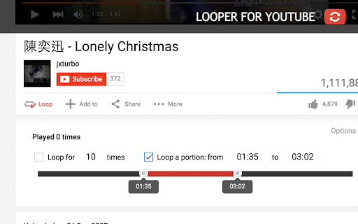 Looper for YouTube screenshot 1