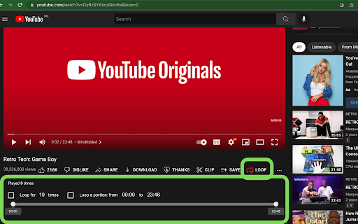 Looper for Youtube 2.0 screenshot 1