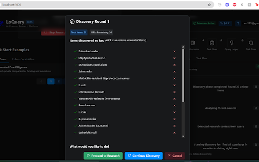 LoQuery Search Extension screenshot 1