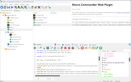 Macro Commander Web Plugin for Chrome screenshot 1
