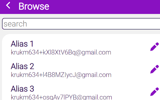 Mail Aliaser screenshot 1