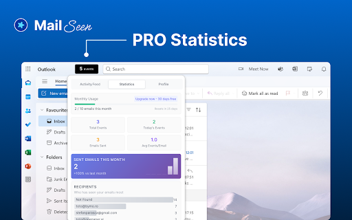Mail Seen - Unlimited Email Tracker for Outlook screenshot 1