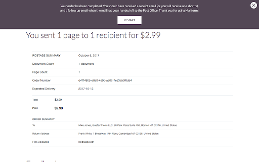 Mailform screenshot 1
