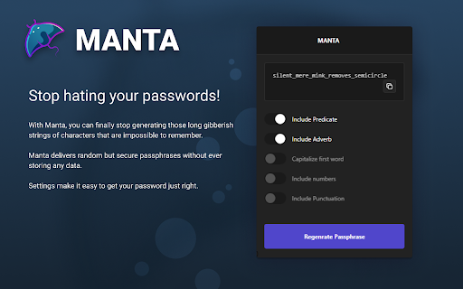 Manta: Passpharase Generator screenshot 1