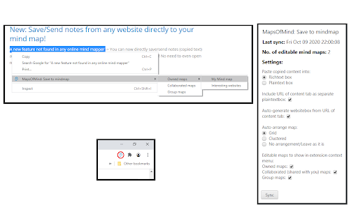 MapsOfMind: Save to mindmap screenshot 1