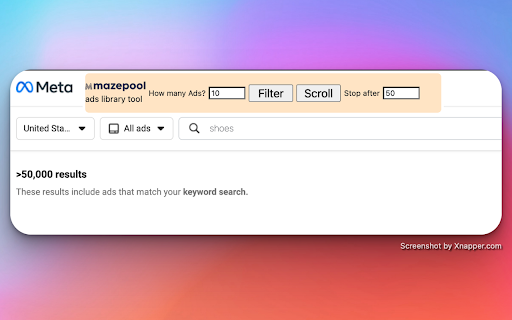 Mazepool- ads library tool for Meta™️ screenshot 1
